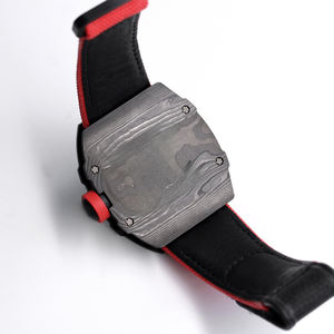 Sophisticated Exclusive Rare Run Skeleton Watch Tourbillon Red Black Accent Carbon Fiber Case Ultra Light Mechanical <b>Wristwatch</b> - Product Image 5