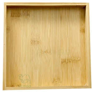 Plateau de service personnalisé en bambou naturel laqué, motif uni, qualité domestique, pour fêtes, collations, apéritifs et boissons - Product Image 5