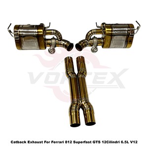 ระบบท่อไอเสียแบบ Catback วาล์วไทเทเนียม Vortex Gold สำหรับ Ferrari 812 Superfast GTS 12 สูบ 6.5 ลิตร V12 ชุดแต่งแบบติดตั้งได้โดยตรง - Product Image 4