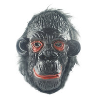 Masque de gorille noir intégral en vinyle pour fête costumée d'Halloween