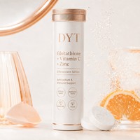 Tabletas Efervescentes de Glutatión 500mg, Vitamina C 1000mg y Zinc, Antioxidante, Refuerzo Inmunológico, Sin Azúcar, Vegano, Marca Privada