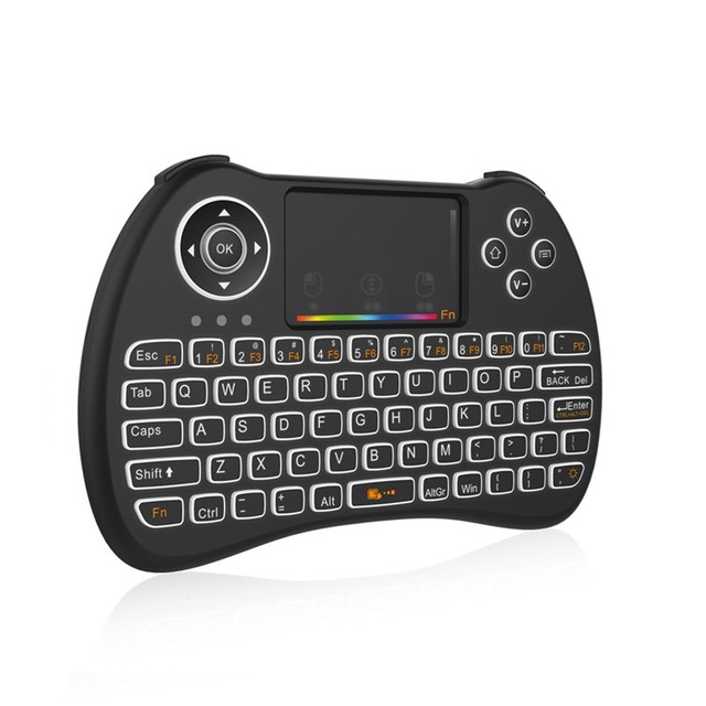 H9 Wireless Air Mouse Keyboard Colorful RGB Backlit2.4GHz Mini  with Colorful Backlight & Touchpad for PC, TV