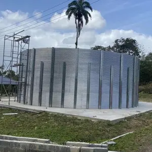 100000 литровый Болтовой сборный резервуар для воды, оцинкованный Гофрированный стальной резервуар для воды для аквакультуры, резервуар для дождливой воды