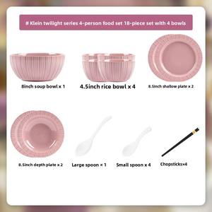 Juego de <span class=keywords><strong>vajilla</strong></span> de cerámica púrpura de lujo ligero, cuencos completos de alto valor <span class=keywords><strong>para</strong></span> cena, platos, juego de tazas, Color bajo vidriado, Simple <span class=keywords><strong>para</strong></span> vacaciones - Product Image 6