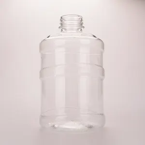 Sıcak satış 1L 1000ml PET şeffaf kova su şişesi plastik meyve suyu şişesi içecek şişesi 1L kova el yüzük ile