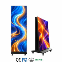 Layar LED Poster Penuh Warna HD P1.86 Dapat Disambung dan Dilipat - Fleksibel - Dapat Dipindahkan untuk Iklan Komersial Dalam Ruangan, Finishing Hitam 800cd
