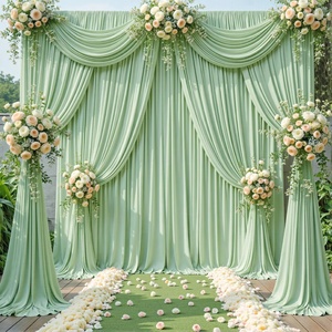 Voilages simples pour arche de <span class=keywords><strong>mariage</strong></span>, rideaux de fond transparents en polyester <span class=keywords><strong>blanc</strong></span> pour décorations de <span class=keywords><strong>mariage</strong></span> en extérieur, fêtes et plafonds - Product Image 1