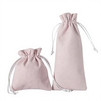 Pochette à bijoux en velours personnalisée écologique avec cordon de serrage, en tissu suédé double face, estampage argenté, pour rangement de colliers et lunettes