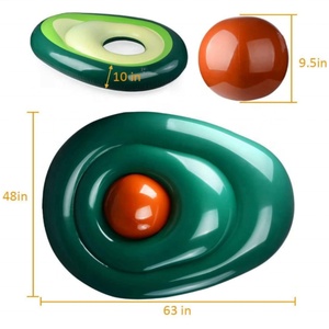 Flotador de Aguacate para Piscina con Pelota, Colchoneta Inflable para Adultos, Juguetes de Verano - Product Image 3