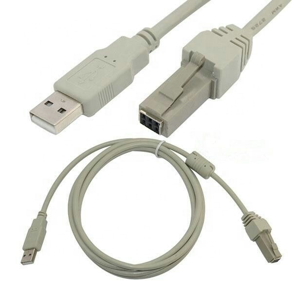 Black Male USB 2x3 6 Pin Power Cable Ferrite Core Pure Copper Braid Shielded PVC Jacket 5A Fast Charging for IBM Cash Register