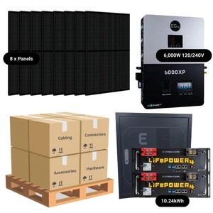 ระบบพลังงานแสงอาทิตย์ EG4 รุ่น 58493 6000W 120/240V แบตเตอรี่ลิเธียมไอออน + แผงโซลาร์เซลล์โพลีคริสตัลไลน์/โมโนคริสตัลไลน์ 8 แผง ขนาด 410W พร้อมระบบ MPPT มาตรฐาน CE - Product Image 4