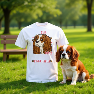 Camiseta para niños Cavalier King Charles con diseño de niña que ama a los perros - Product Image 3