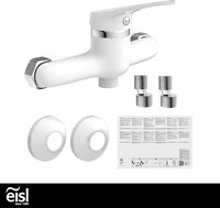 Mitigeur de douche, mitigeur à levier unique, connexion facile au tuyau de douche, chrome/blanc