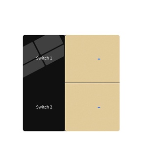 Nuevo Diseño Interruptor Inteligente Tuya de 2 Ganglios con Pantalla LED y Nombre en el Panel, 600W, Placa Frontal de Cristal Dorado, Edición de Nombre de Habitación, MQTT, Home Assistant - Product Image 5