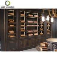 Présentoir à cigares en bois personnalisé de luxe vitrine pour magasin vitrine murale fumée