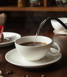 Taza de Café de Porcelana Blanca Premium con Asa Redonda, Estilo Italiano, para Latte, Cappuccino, Leche, Desayuno, con Platillo - Product Image 2