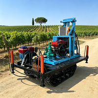 Foreuse à chenilles tout-terrain 200L pour puits d'eau, moteur diesel monocylindre 22 CV