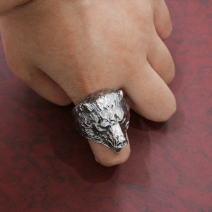 Anello Maschile alla Moda in Acciaio Inossidabile 316L, Anello Punk con Orso Polare Anti-<span class=keywords><strong>Lupo</strong></span>, Anelli Goth - Product Image 3