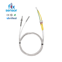 Sensor Suhu Tahan Suhu Tinggi PT100 Platinum, Rakitan Probe dengan Gasket, Kepala Sensor Silinder Berulir, Tahan Suhu Tinggi