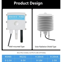 Détecteur de lumière, de température et d'humidité de l'air CO2, multi-capteurs, montage mural, IP65, RS485, RS232, Modbus