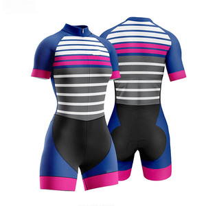 Traje de Ciclismo de Manga Corta Tipo Jumpsuit Ropa de Bicicleta Transpirable para <span class=keywords><strong>Mujer</strong></span> Traje de Triatlón Trisuit - Product Image 3