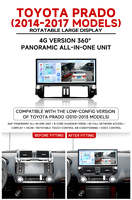 Radio GPS Portátil para Auto, Unidad Principal con Pantalla Android 15, Reproductor Multimedia Inalámbrico Carplay para Prado 2014-2017