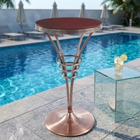 Table de cocktail en acier chromé antique de style américain Table basse Table de bar LQ- BT302