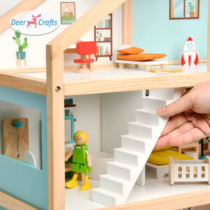 Casa delle Bambole in Legno con Mobili e Accessori, Set Gioco per Bambine e Bambini Piccoli, Regalo DA06658 - Product Image 2