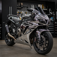 Vinilo Adhesivo para Motocicletas, Efecto Espejo Plateado Cromado, Elástico, Sin Burbujas, Autoadhesivo, Imprimible con Tinta Eco-Solvente, Resistente al Agua