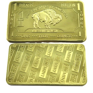 Lingotto da 1 Oncia in Ottone Massiccio 999 Fine, Baffalo, con Incisione CMC <span class=keywords><strong>MINT</strong></span> sul Retro B51b - Product Image 1