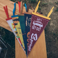 2025 nouveau design vente en gros chaîne main drapeaux personnalisé feutre triangle fanion drapeau, feutre bannière, feutre doux cardé fanion