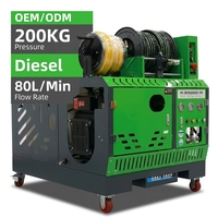 Nettoyeur de canalisations haute pression automatique pour routes, machine de nettoyage de canalisations robuste à moteur diesel