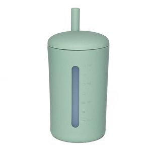 Tasse d'apprentissage en silicone sans BPA pour bébé, avec paille en silicone souple, échelle graduée et fenêtre transparente, pour bébés de 6 à 36 mois - Product Image 1