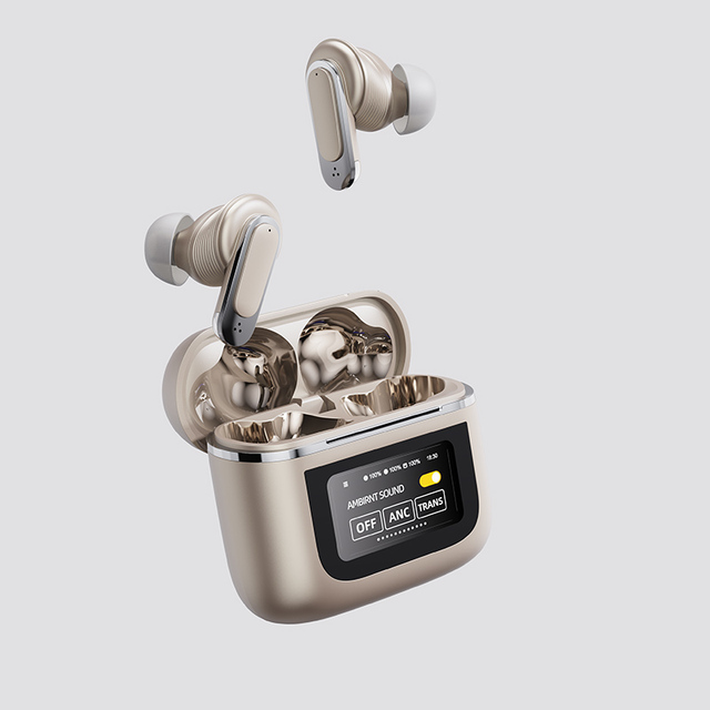 Newest Stylish Smart TWS BT Earphone with LCD Touch Screen Super Clear Call Quality High End Headset Noise Cancelling Earbuds