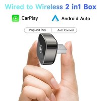 Adaptador Inalámbrico CarPlay 2 en 1 para Autos Android con Diseño Mini USB de KAIWO, Conexión Estable para Apple CarPlay