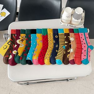 Divertidos <span class=keywords><strong>calcetines</strong></span> de Jacquard de moda para hombres y mujeres, tubo largo de algodón, patrón de frutas de animales, diseño de logotipo personalizado de alta calidad, estilo informal - Product Image 1