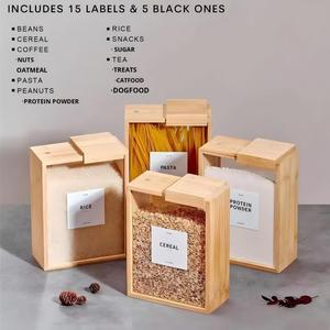 Caja <span class=keywords><strong>de</strong></span> Almacenamiento <span class=keywords><strong>de</strong></span> Granos Múltiples <span class=keywords><strong>de</strong></span> Bambú Natural con Tapa, Contenedor Cuadrado para Alimentos <span class=keywords><strong>de</strong></span> Cocina, para Especias, <span class=keywords><strong>Miel</strong></span>, Mijo - Product Image 3