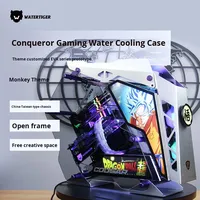 Boîtier ouvert Gujia Conqueror Alien Mid Tower ATX entièrement en aluminium avec ventilateur, thème de jeu anime, couleur personnalisée anodisée en stock