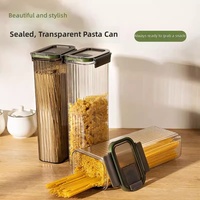 Boîte de rangement pour nouilles séchées en PET, grande capacité, avec couvercle hermétique à clapet, pour pâtes, usage domestique et cuisine