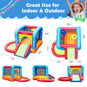 Castillo Inflable Oxford con Tobogán para Niños Pequeños, Juguetes para Niños Pequeños, Inflable - Product Image 4