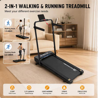ZB-T40-S1 Faltbares Elektrisches Laufband 2,5 PS 2-in-1 Gehpad Heimfitness-Gerät Manuelle Neigung LED-Anzeige Ultra-Dünn