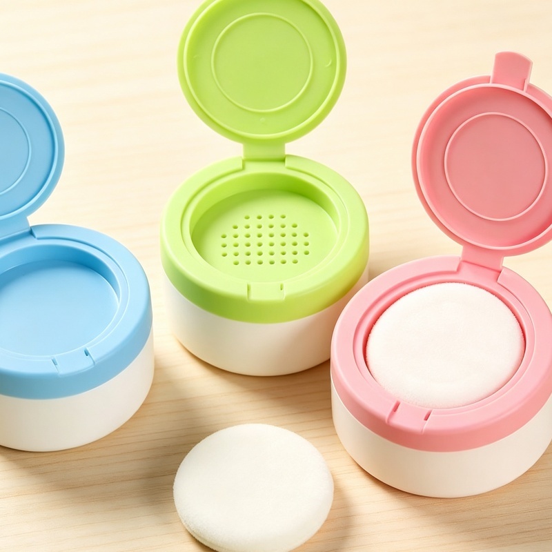 耐久性と汎用性に優れた、効率的な製品保管のためのベビータルク粉末容器