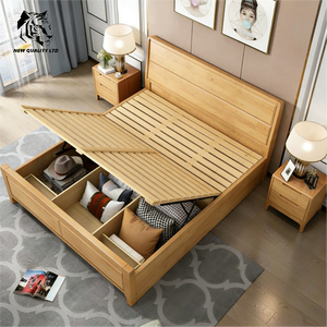 Cama de almacenamiento de madera de tamaño completo, nueva moda, muebles de dormitorio, precio barato de fábrica, personalizable, gran stock, envío inmediato. - Product Image 3