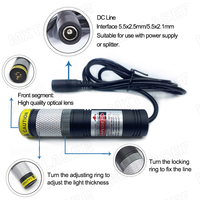 Modul Laser Tahan Air D20mm 405nm 450nm 520nm 650nm 830nm 980nm Merah/Hijau/Biru/Violet/IR Dapat Difokuskan Titik Garis Silang 10mW~200mW