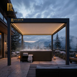 Pérgola Bioclimática Inteligente de Aluminio RKOVE RK-S1 con Techo de Láminas Ajustables y Luz LED para Jacuzzi, Gazebo o Patio - Product Image 1