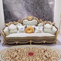 Canapé Chesterfield de luxe à une place, style palais français, réglable, en bois massif sculpté, inclinable 3 positions pour salon