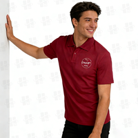 Polo Homme en Polyester à Col Polo Séchage Rapide Couleur Unie, Étiquette Tissée et Logo Sérigraphié Personnalisables, Vente en Gros
