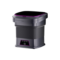 Machine à laver électrique pliable entièrement automatique de 13 L en plastique, mini-laveuse portable pour la maison et l'extérieur, lave-auto
