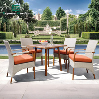 Ensemble de chaises et table de jardin Express Garden, design moderne, en alliage d'aluminium léger, durable, empilable, pour l'extérieur, hôtel, hôpital