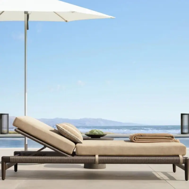 Nuovo arrivo giardino esterno Hotel mobili intrecciati a mano in alluminio Chaise Lounge